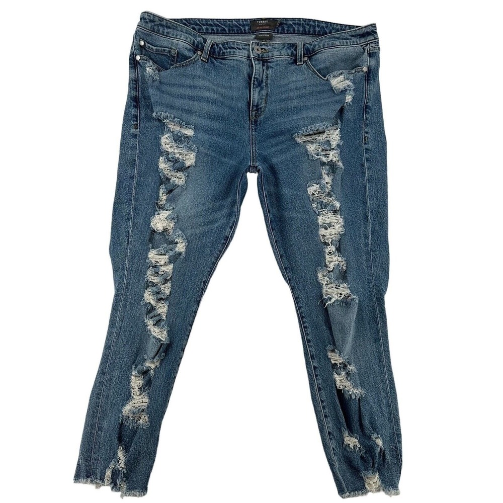 Torrid Women 18R Straight Leg Distressed Ripped Grunge Jeans Blue  Classic Denim